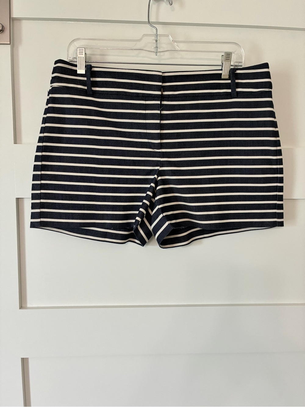 Ann Taylor Navy and White Striped Casual Shorts